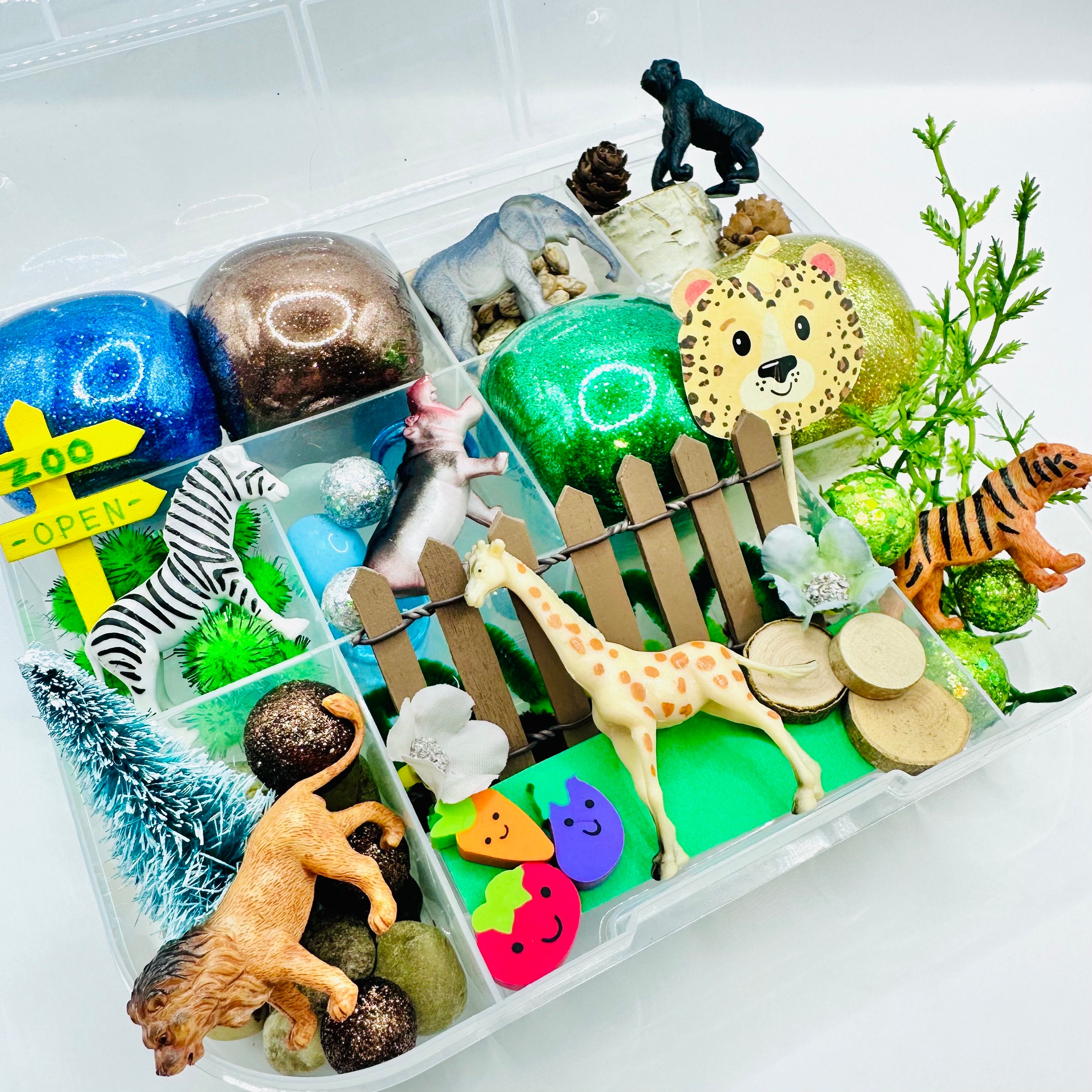 Zoo Playdough Kit Sensory Kit Sensory Bin Playdoh Kit Play Etsy