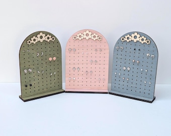Daisy Wooden Earring Display Stand, Laser Cut Plywood