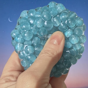 Celestial sensory fidget ball, clear vacuum crunchy marbles, ASMR tactile stress squishy, handmade toy