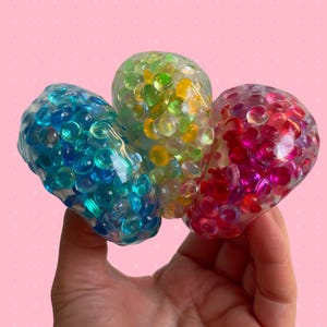 Vacuum marble sensory fidget ball, crunchy flat beads for ASMR, handmade sensory toy, squishy, shapeable tactile gift