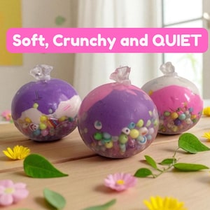 Custom quiet pocket fidget ball, crunchy squishy fun stress toy, ASMR bead sensory ball, tactile desk toy for adults