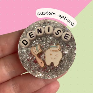 Handmade tooth resin phone or tablet topper, custom dental assistant gift, personalized hygienist or dentist accessory