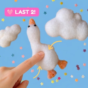 Handmade silly goose squishy toy, taba squishy, quiet fun pinch toy, sensory desk decor, tactile gift