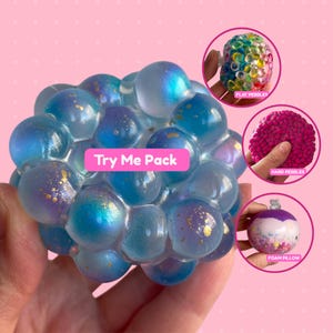 Mini fidget set, crunchy, silent sensory sampler balls, portable asmr stress toys bundle, mini desk fidgets, squishy focus gift box