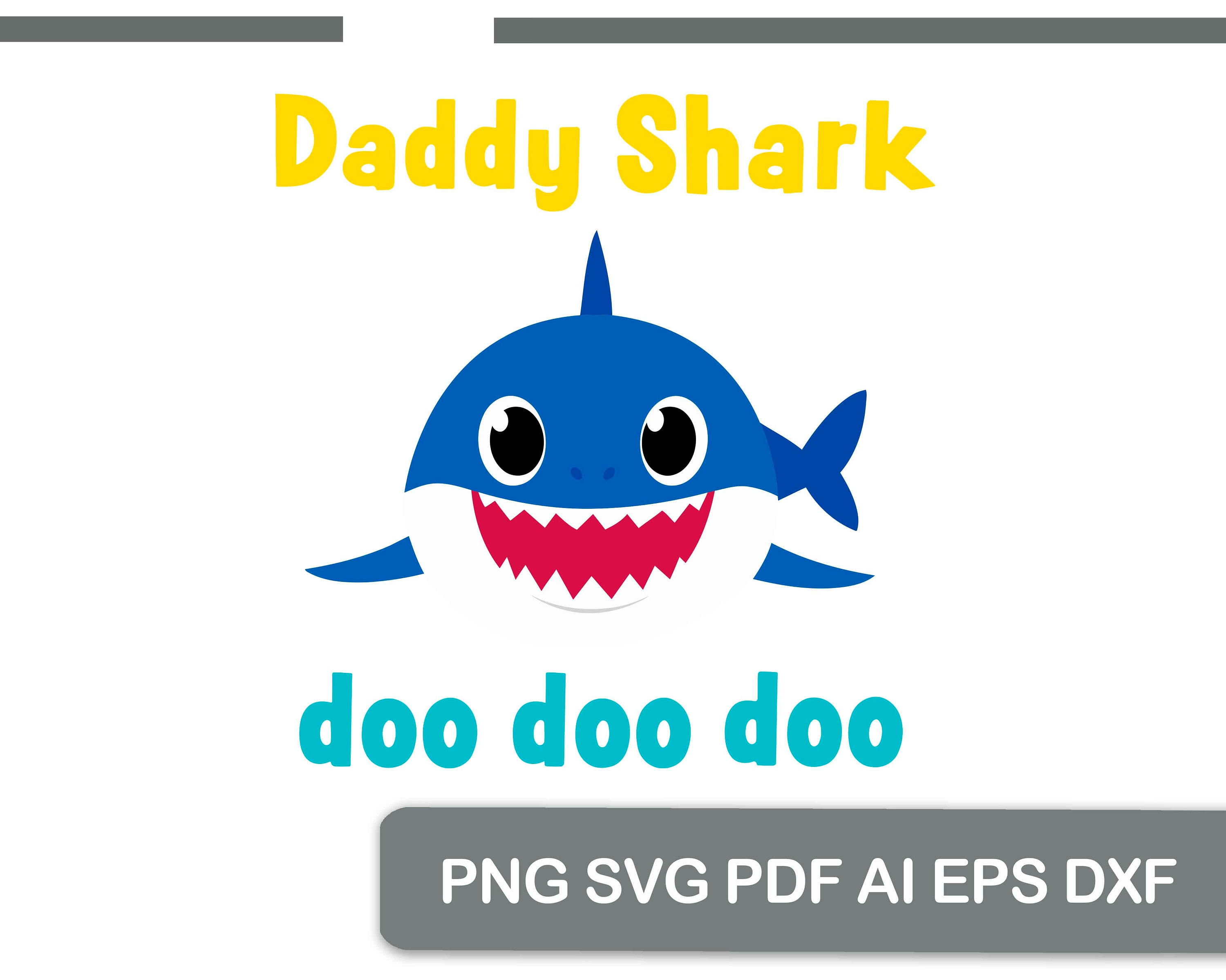 1 Layered Daddy Shark Baby Shark Dad Mother Grandfather Vector - Etsy