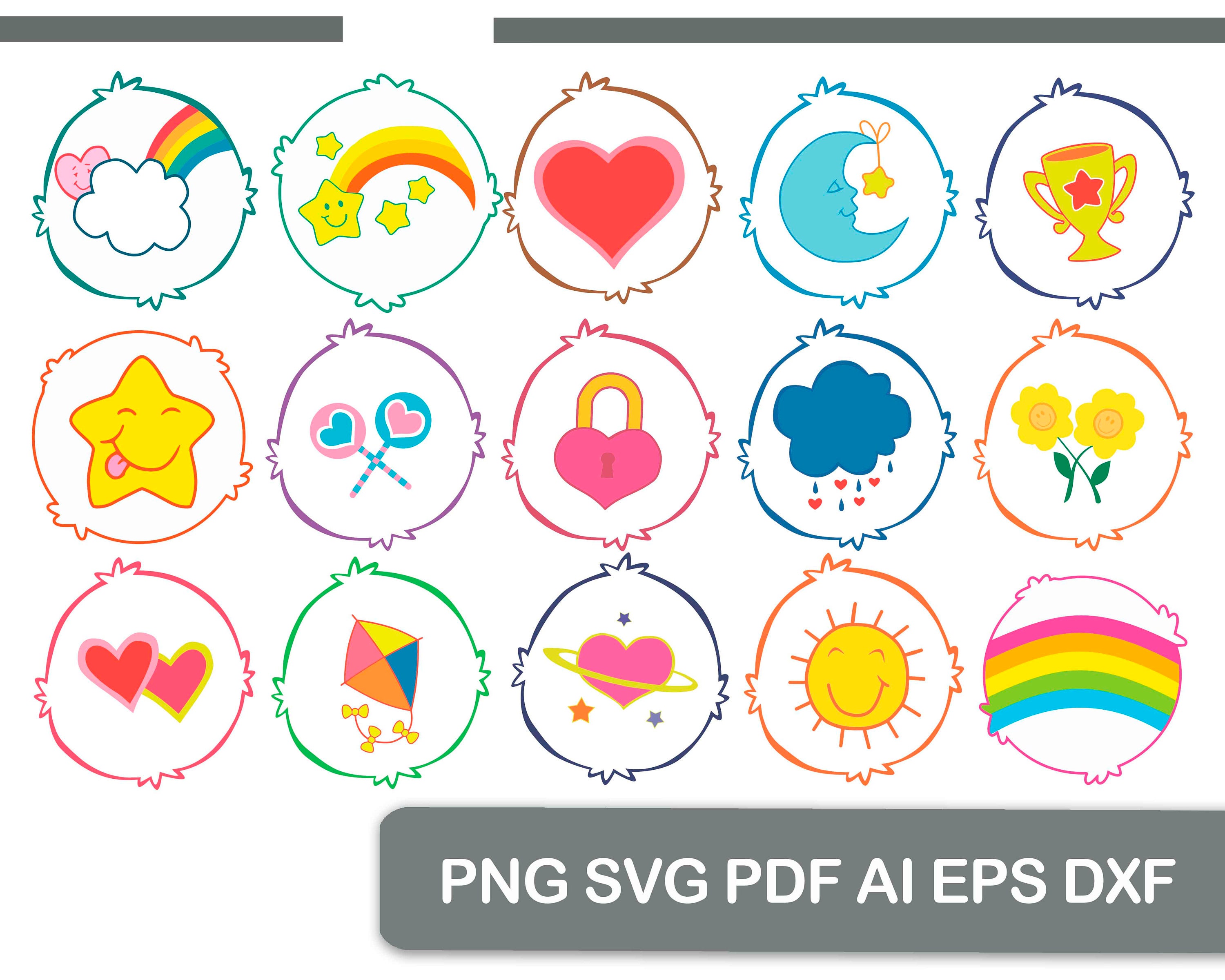 Care Bear Belly Badges Printable Printable Word Searches