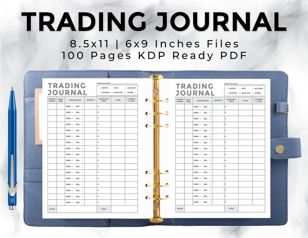 Trading Journal 8.5x11 and 6x9 Inches 100 Pages Ready to Upload PDF Trading Journal 8.5x11 and 6x9 Inches 100 Pages Ready to Upload PDF