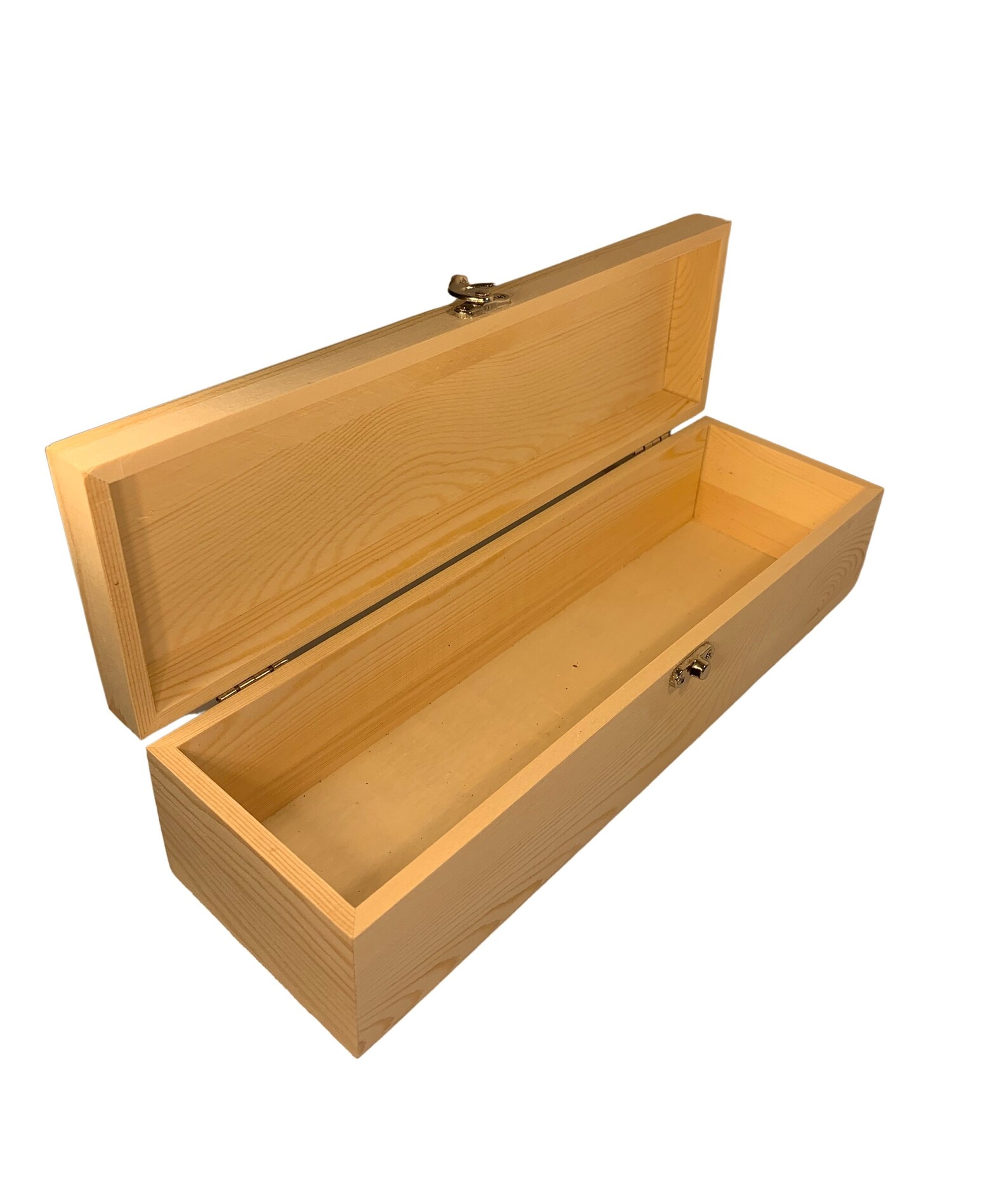 Long Wooden Storage Box Unfinished Wooden Box Keepsake Box Etsy