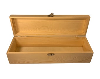 Long Wooden Storage Box, Unfinished Wooden Box, Keepsake Box, Memory Box, Storage Box, Trinket Box, Small Wooden Box, Wood wine box
