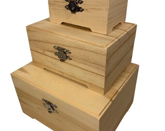 Unfertige Holzkiste, unvollendete Holzkiste, Erinnerungsbox, Erinnerungsbox, Aufbewahrungsbox, Schmuckschatulle, kleine Holzkiste, Holzkiste, Schmuckschatulle