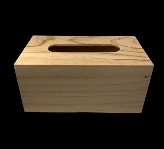 Unfinished wood 2024 tissue box cover