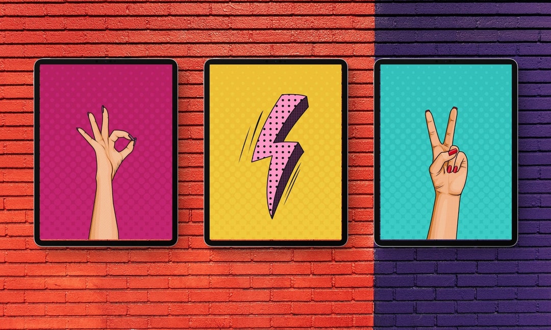 Pop Art Wall Decor, Printable Set, Comic Pop Art Style Wall Art, Set of 3 Wall Art Print