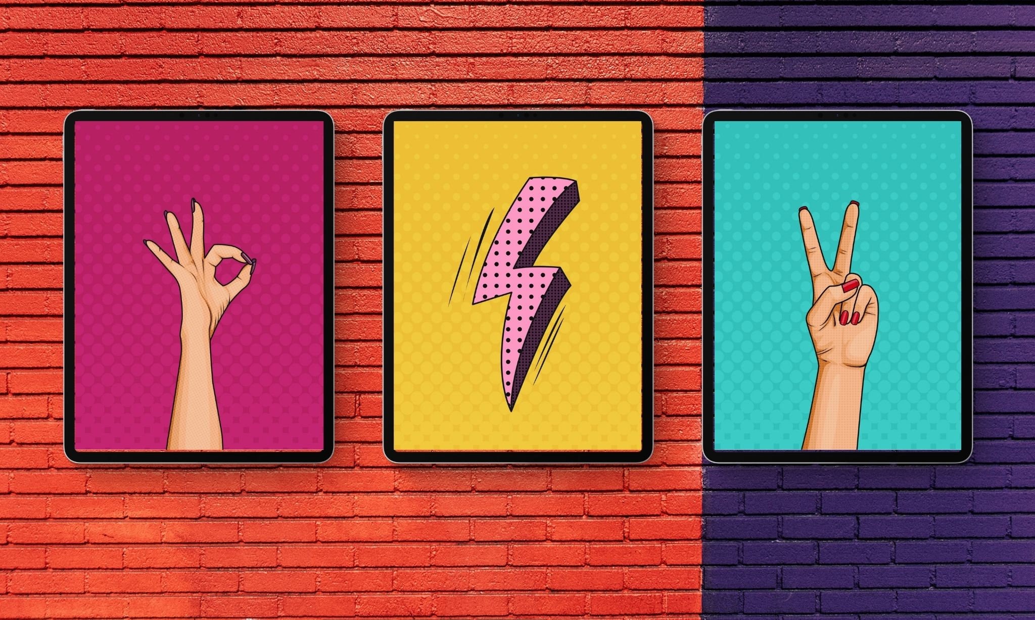 Pop Art Wall Decor Printable Set Comic Pop Art Style Wall Etsy