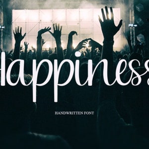 Happiness Handwritten Font, Handwriting Fonts, Handwritten Fonts, Cricut Fonts, Procreate Fonts, Canva Fonts, Craft Fonts, Crafter Fonts