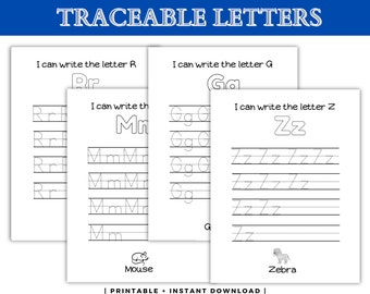 Pagine di tracciamento delle lettere stampabili per bambini: dai un'occhiata adesso!! DOWNLOAD ISTANTANEO