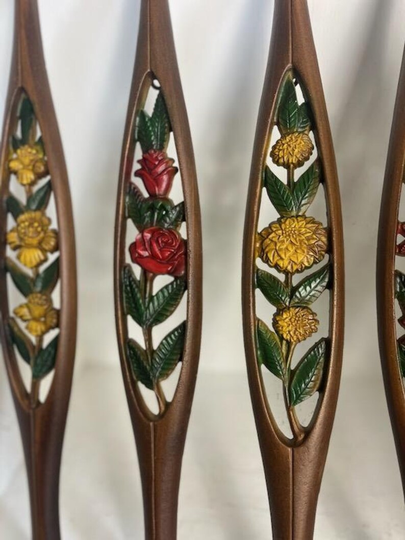Vintage MCM Metal Floral Wall Art Sexton USA / Set of 4 Etsy