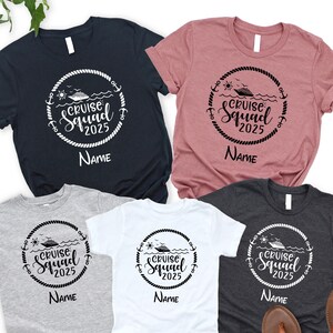 Personalized Cruise Squad 2025 Shirt, Family Matching Vacation Shirts, Cruise Group Shirts, Family Cruise Crew Custom Name T-shirts