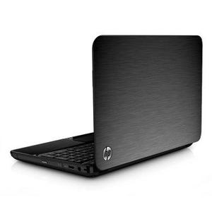 May include: A black laptop computer with a brushed metal finish and the HP logo on the lid.