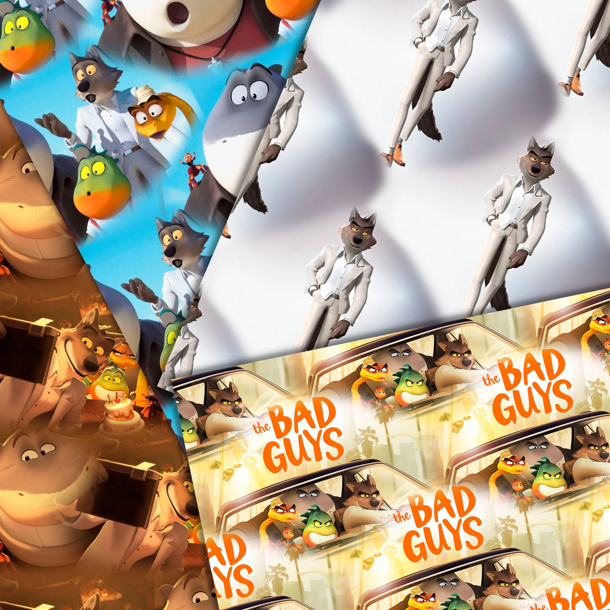 Bad Guys Seamless Digital Paper 12x12 JPEG for Birthday Invitations ...