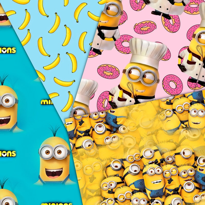 Minions Seamless Digital Paper Minions Wrapping Paper, Minions Digital