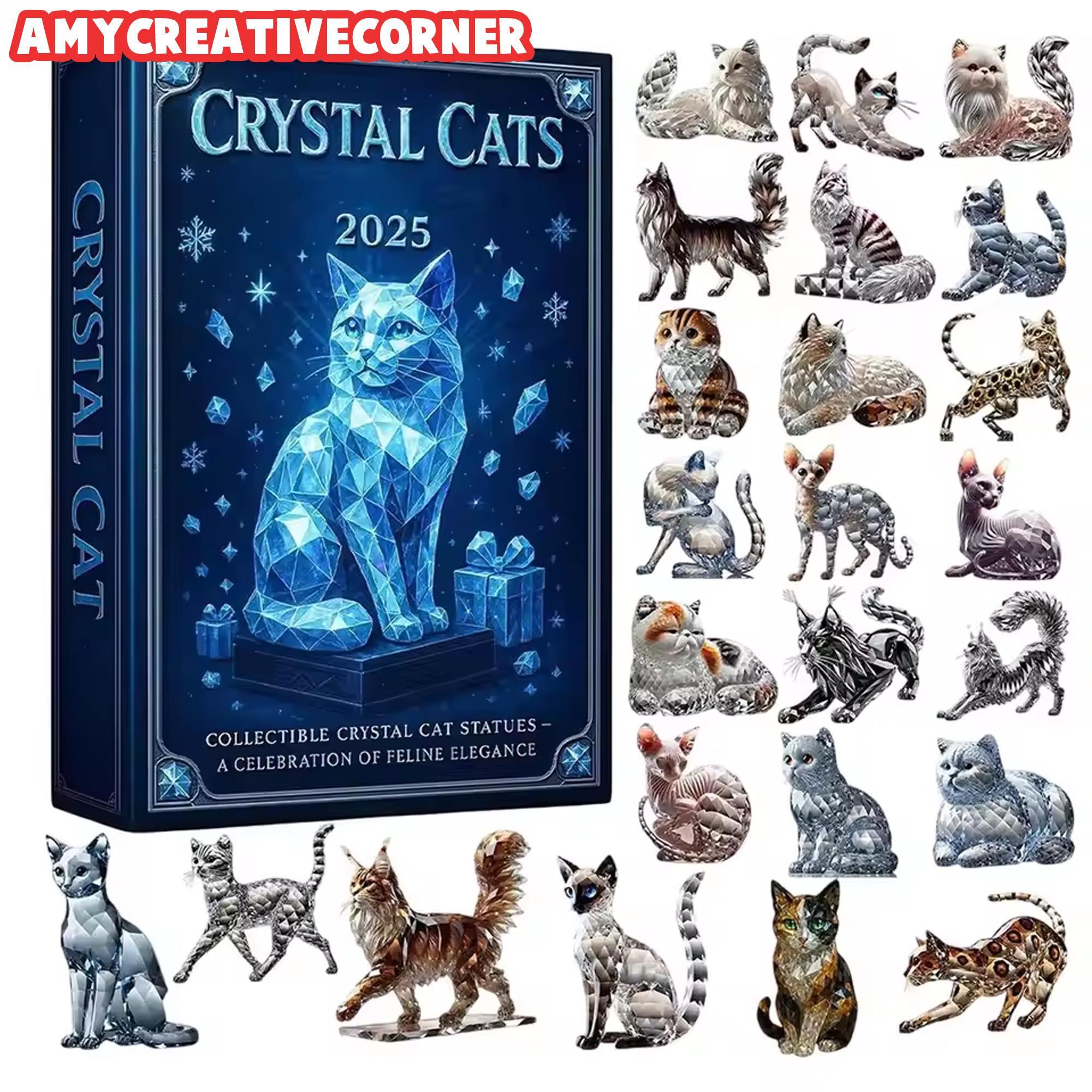 Discover Crystal Cat Advent Calendar, 24pcs Cat Building Blocks Advent Calendar, Cat Christmas Advent Calendar, Cat Lover Gift, Cat Mom Xmas Gifts