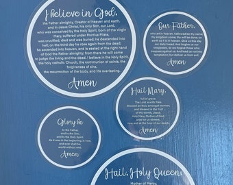 Rosary Prayers Window Cling Pack of 5 (Clear/White)