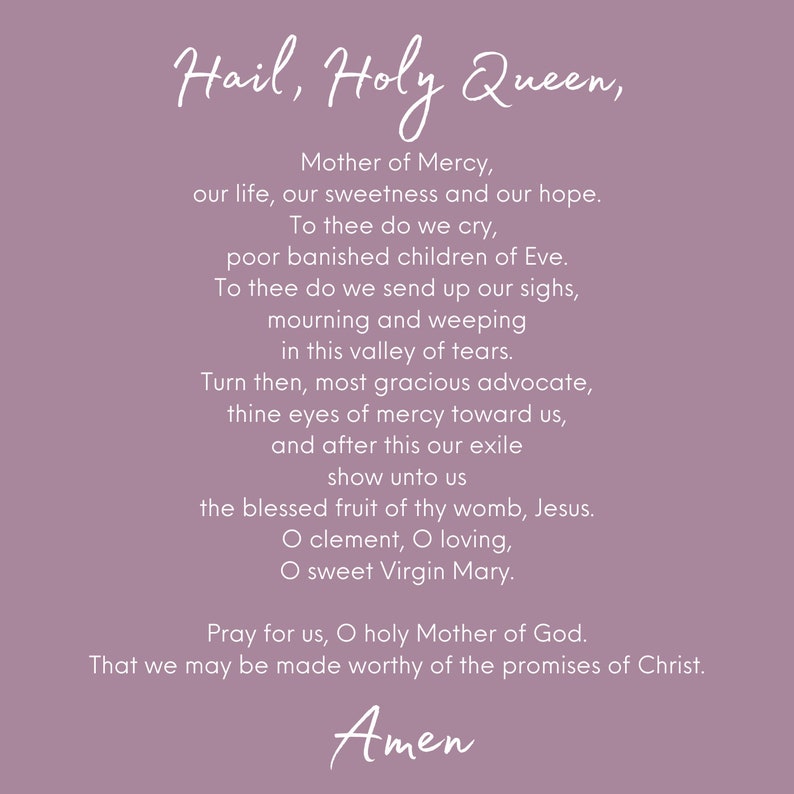 Hail, Holy Queen Prayer Static Cling (lavender) - Etsy