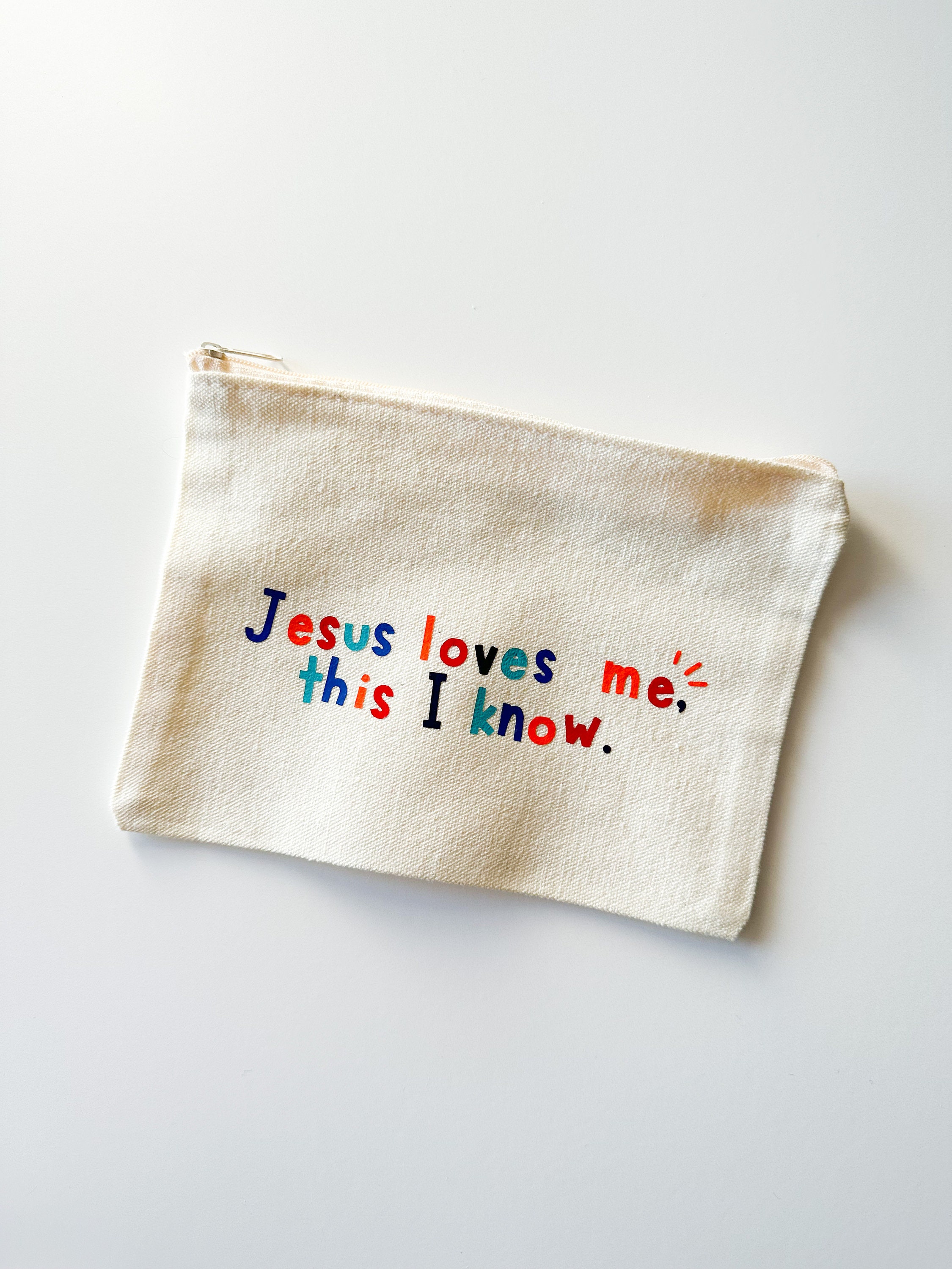 Jesus Loves Me Canvas Zipper Pouch - Etsy