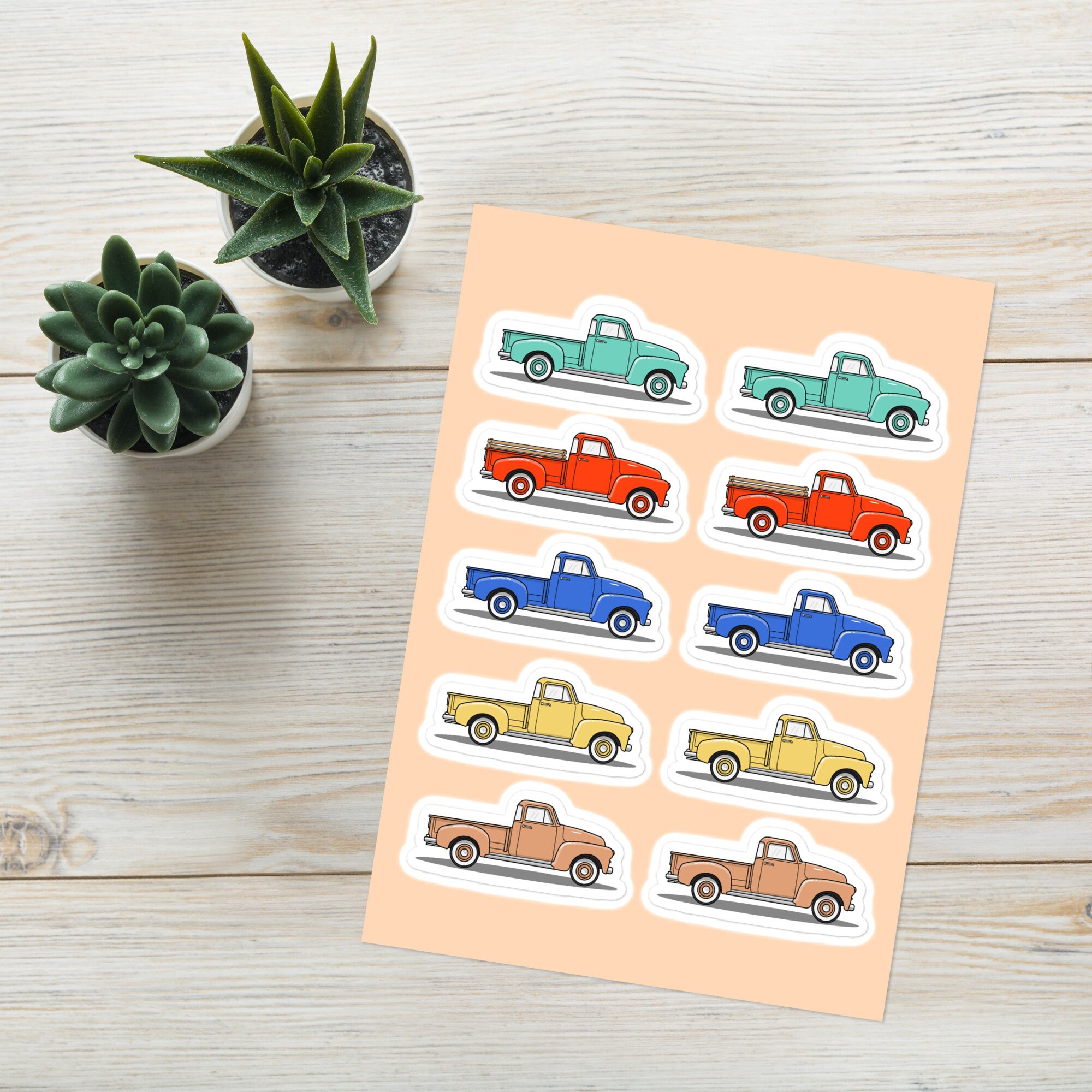 Chevy 3100 Vintage Pickup Truck Sticker Sheet | Etsy