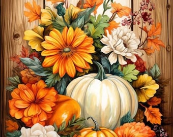 fall/pumpkins (round) 40x50cm diamknd art kit