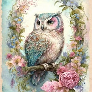 owl (round) 30x40cm diamond art kit