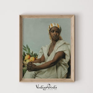Vintage Black Woman Oil Painting: Mid Century Art Print (Digital Download) 510