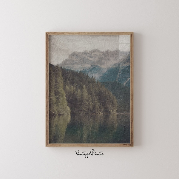 Vintage Stream Landscape Print | Rustic Forest Wall Art | Antique Oil Painting | Nature Scenery | PRINTABLE Digital Download | 101