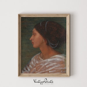 Black Woman Portrait: Vintage Victorian Oil Painting (Digital Download) 512