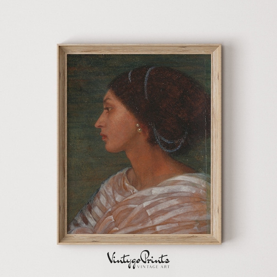 Black Woman Portrait: Vintage Victorian Oil Painting (Digital Download) 512