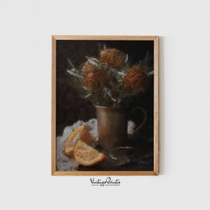 Vintage Still Life Oil Painting | Fruits Still Life Wall Art | Rustic Kitchen Print | Farmhouse Fruit | PRINTABLE Digital Download | 068