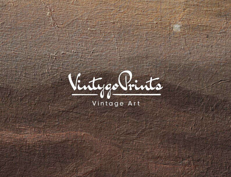 Puede incluir: Logotipo de Vintage Prints con el texto "Vintage Prints" en una fuente de letra cursiva estilizada y el texto "Vintage Art" en una fuente sans-serif debajo.