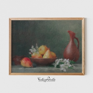 Vintage Fruit Still Life Painting: Farmhouse Kitchen Art (Digital Download) 134