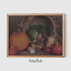 Vintage Vegetable Still Life Painting: Farmhouse Kitchen Art (Digital Download) 098