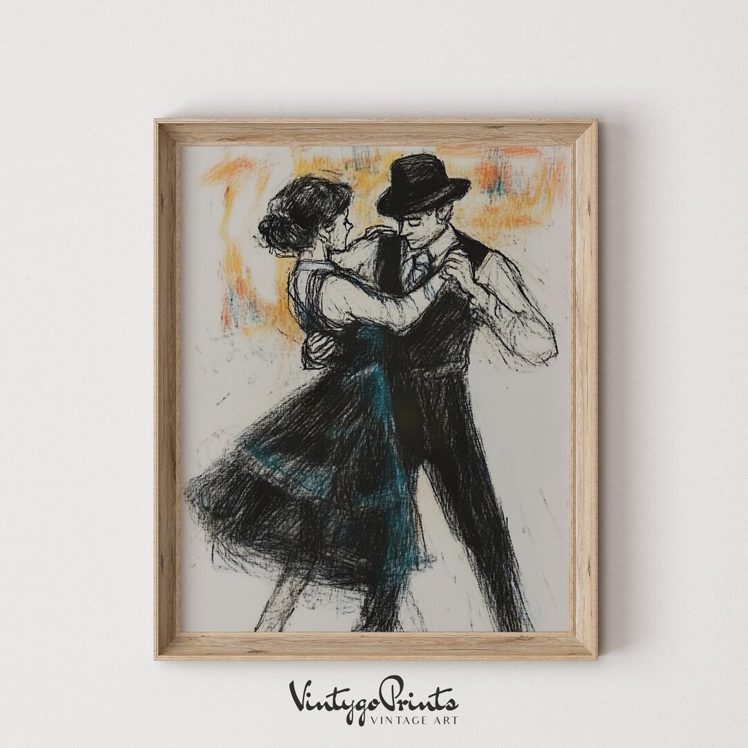 Couple Dancing Romantic Drawing