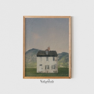 Antique Oil Painting Print: Lone House in Nature (Digital Download) 099