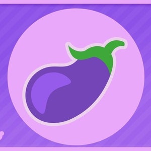 Animated Eggplant Twitch Stream Overlay and Scenes Bundle, Purple, aubergine, Stream Starting, Thanks For Watching, Alert, emote, Badge