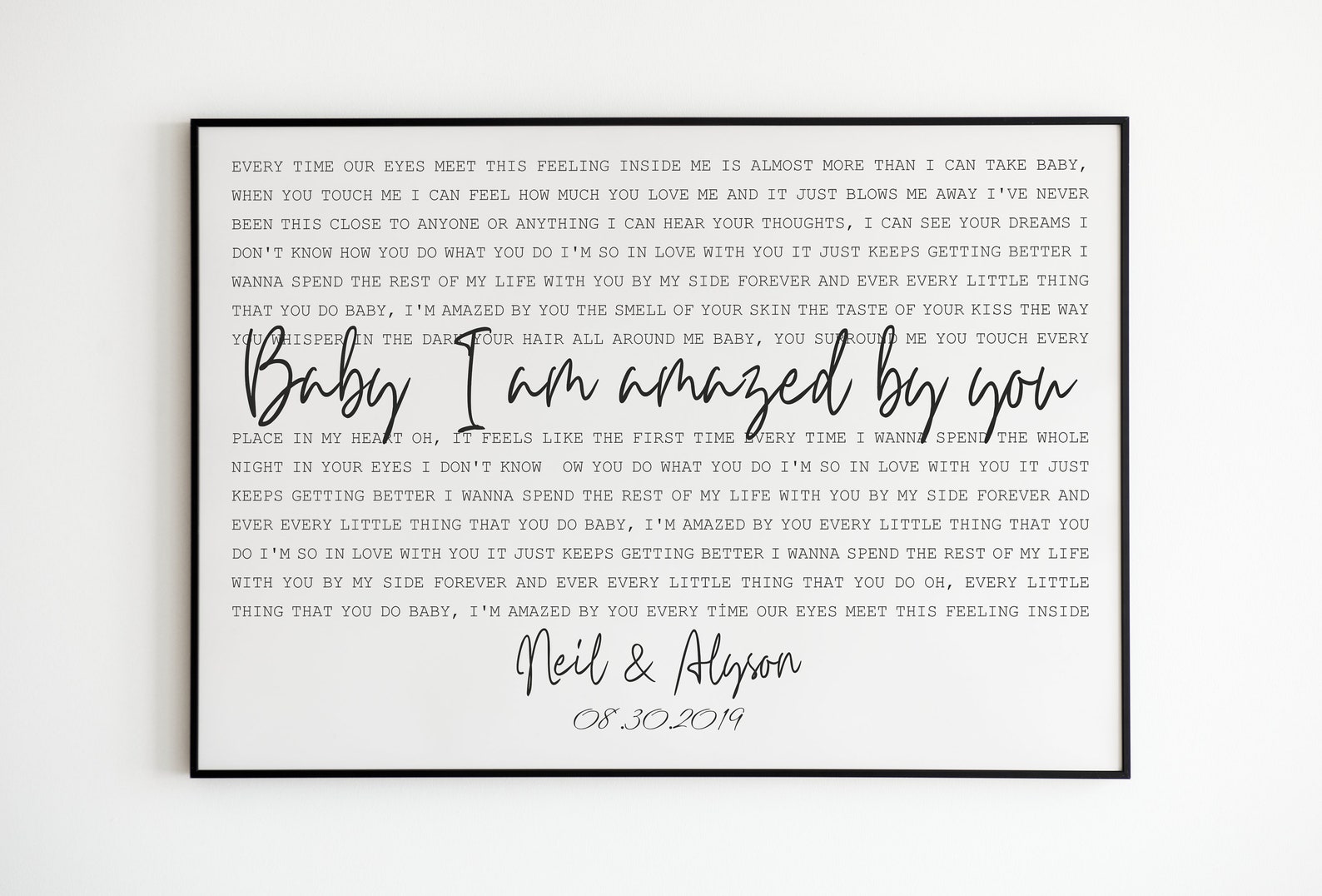 Custom Wedding Song Lyrics First Dance Art Print 1st 2nd 3rd Etsy