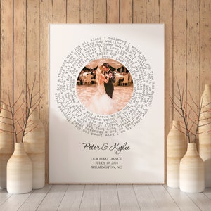 First Dance Graphics Custom Wedding Song Lyrics First Dance Art Print, 1st 2nd 3rd 5th 10th ...