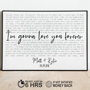Cartel de la canción, regalo de boda, letras de canciones imprimibles, arte de la pared, primer baile personalizado para el regalo de aniversario, aniversario personalizado de un año, regalo