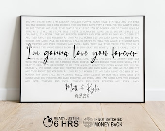 Song Poster, Wedding Gift Printable Song Lyrics Wall Art, Custom First Dance for Anniversary Gift, Personalized One Year Anniversary, gift