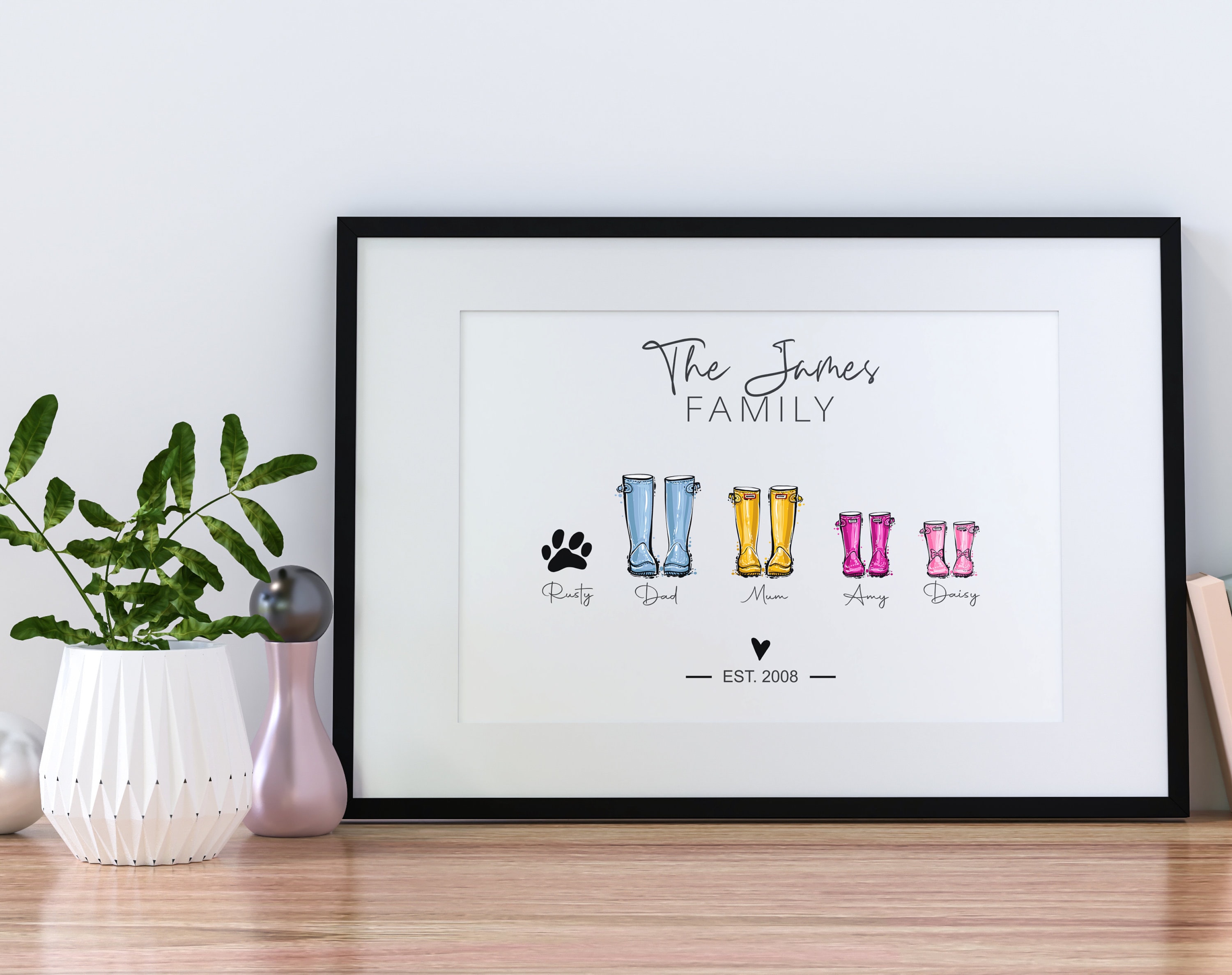 Custom Wellies Fully Custom Welly Boots Print for Family, Wellie Boot Print, Fathers ...