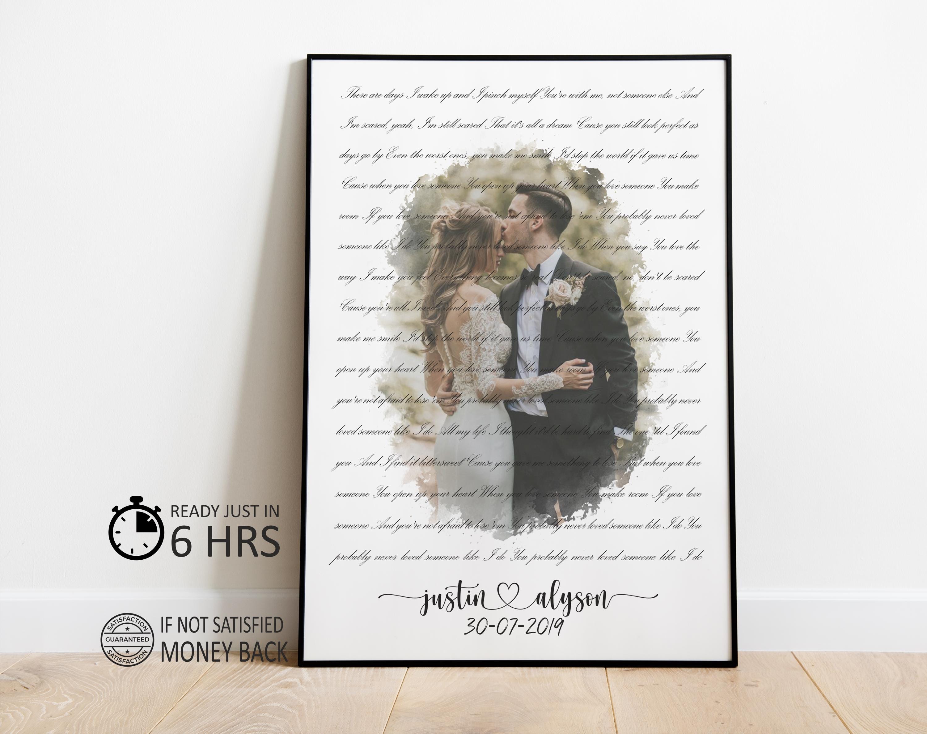 First Dance Graphics Custom Wedding Song Lyrics First Dance Art Print, 1st 2nd 3rd 5th 10th ...