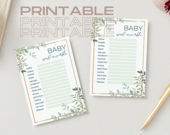 Babyparty-Spiele, Blumen-Babyparty, Word Scramble, Baby Word Scramble, Frühlings-Babyparty, Babyparty, Sommer-Babyparty, Blumen