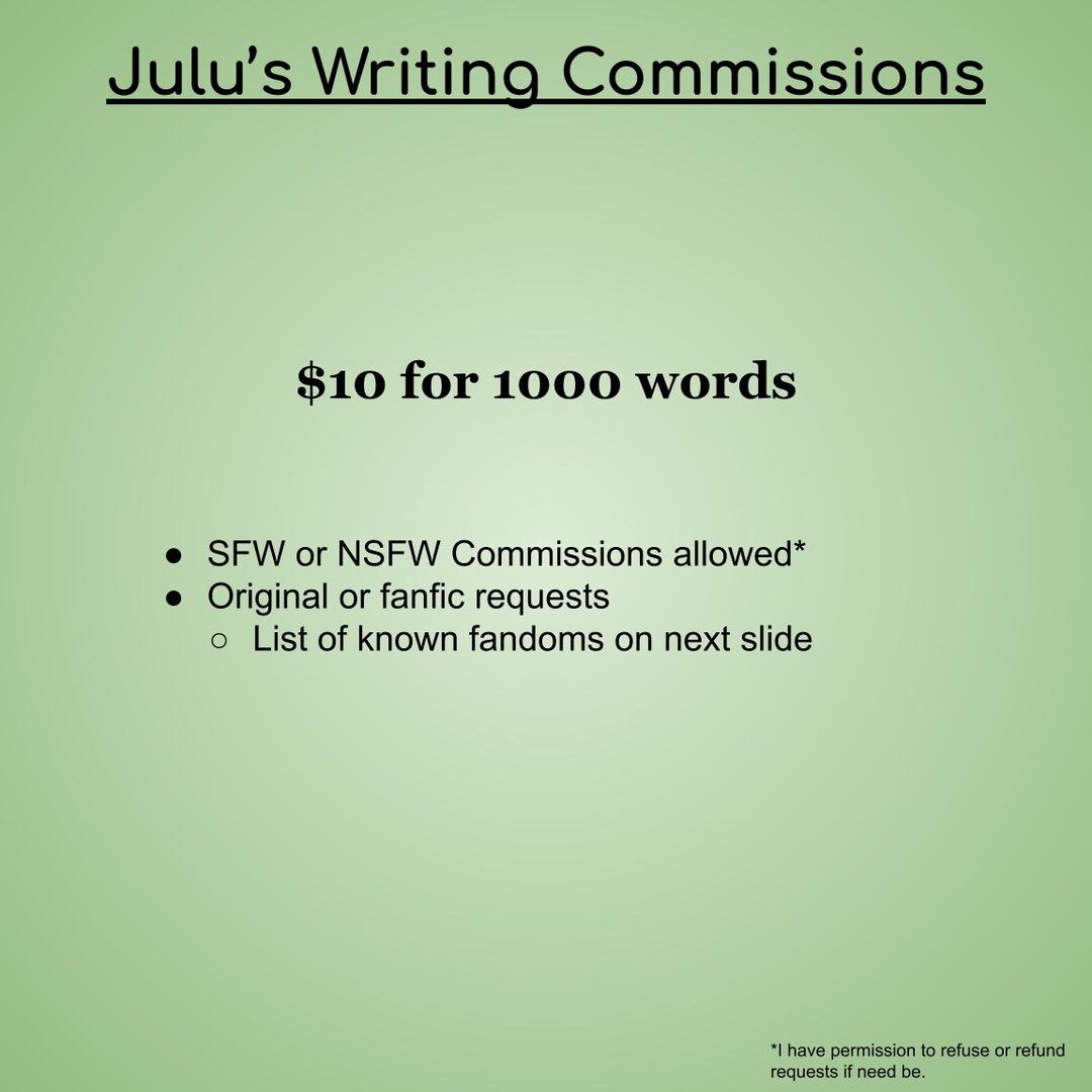 Writing Commissions Examples Writing Commissions - Etsy